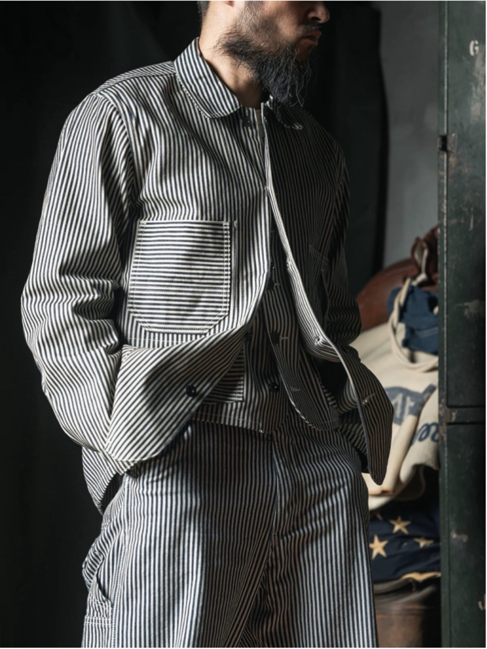 Bronson Hickory Stripe Chore Jacket L 38